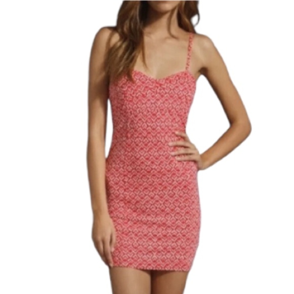 Free People Red and White Herringbone Mini Dress - Women’s Size Small